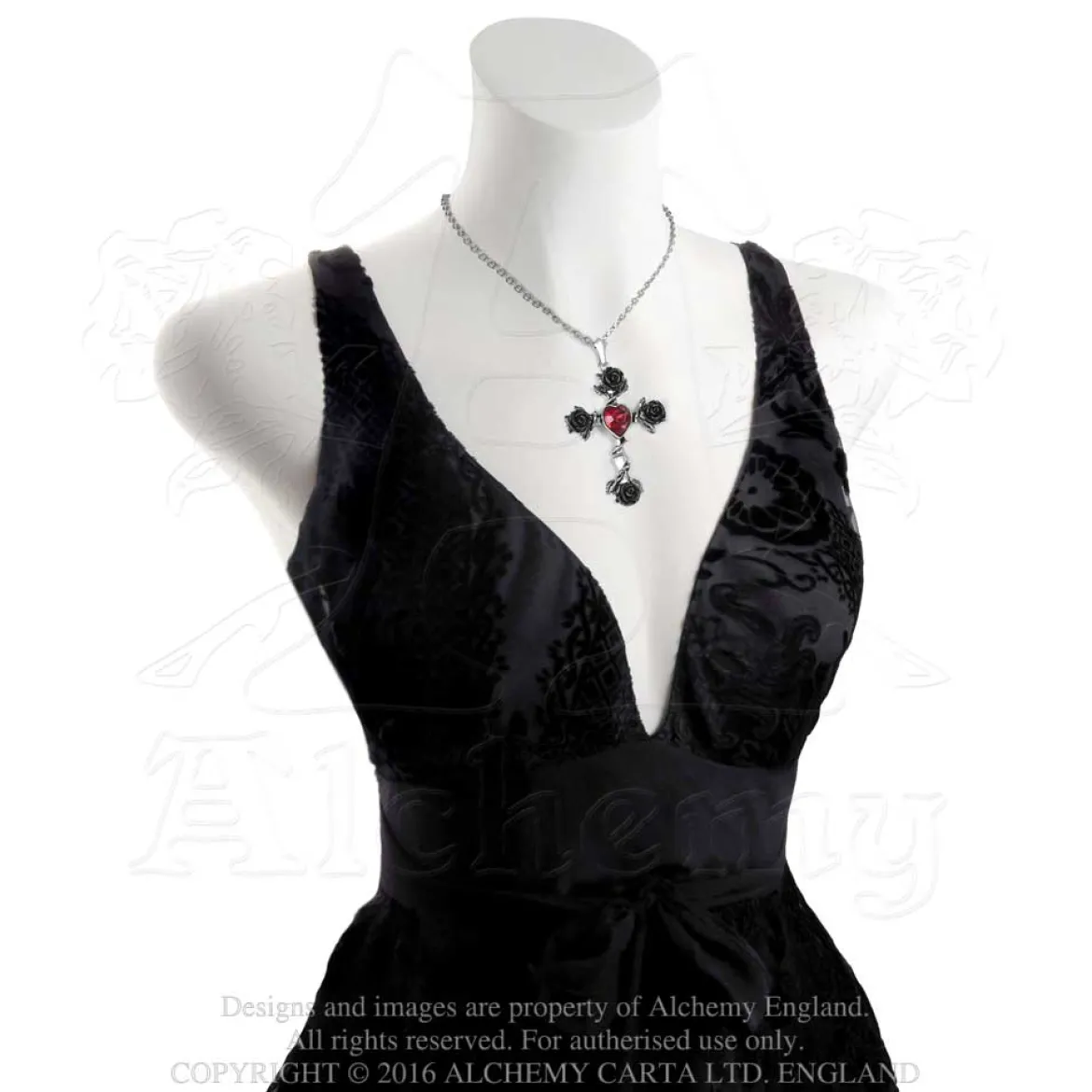 Alchemy Gothic Black Rosifix - Kaulakoru