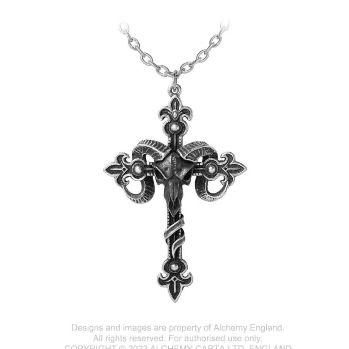 Alchemy Gothic Cross of Baphomet - kaulakoru
