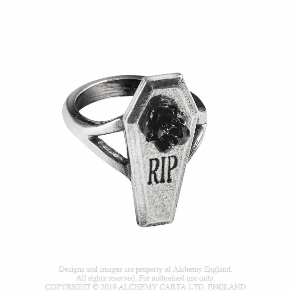 Alchemy Gothic Pewter RIP Rose- Sormus