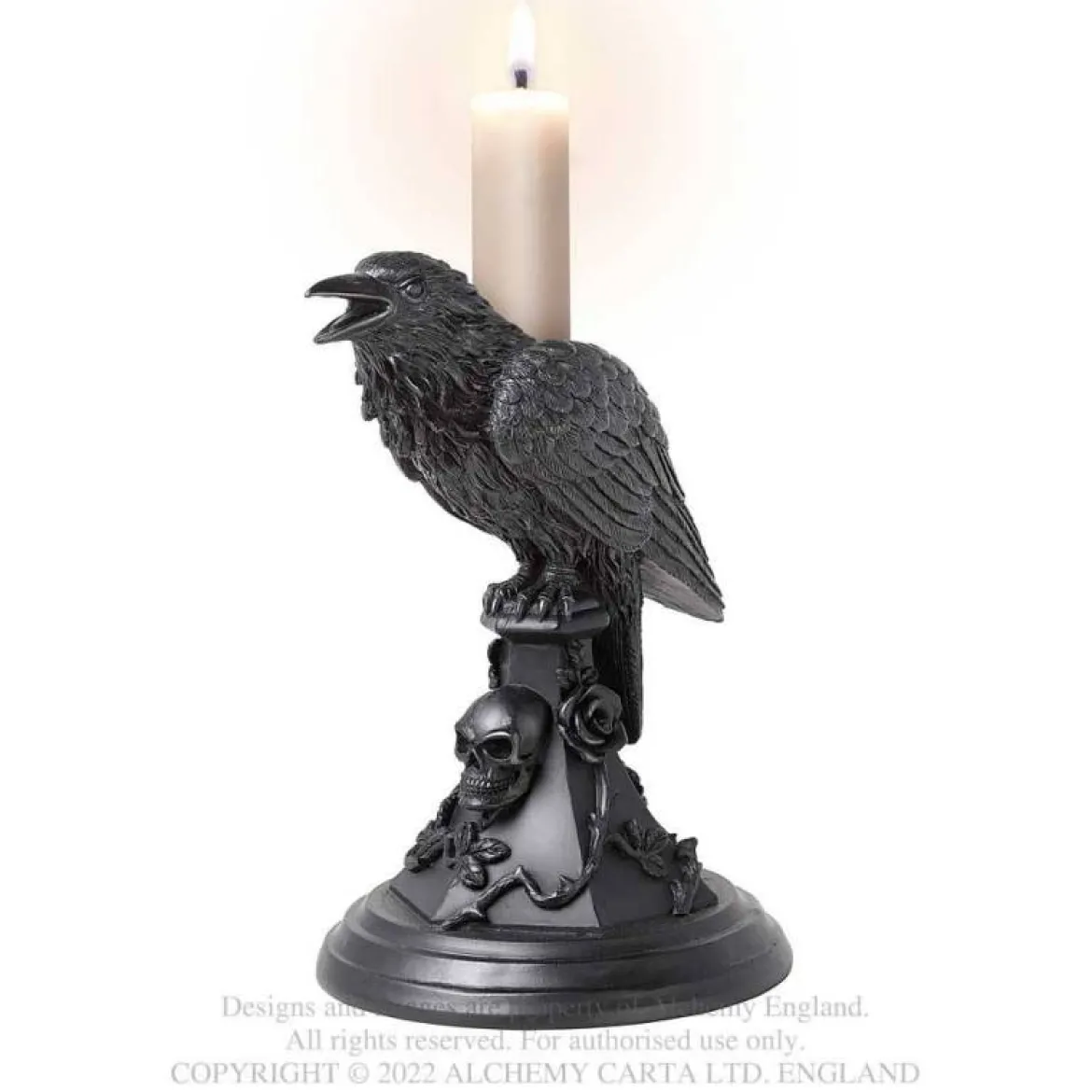 Alchemy Gothic Poes raven - Kynttilänjalka