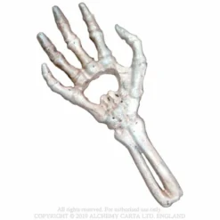 Alchemy Gothic Skeletal hand - Pullonavaaja, valkea
