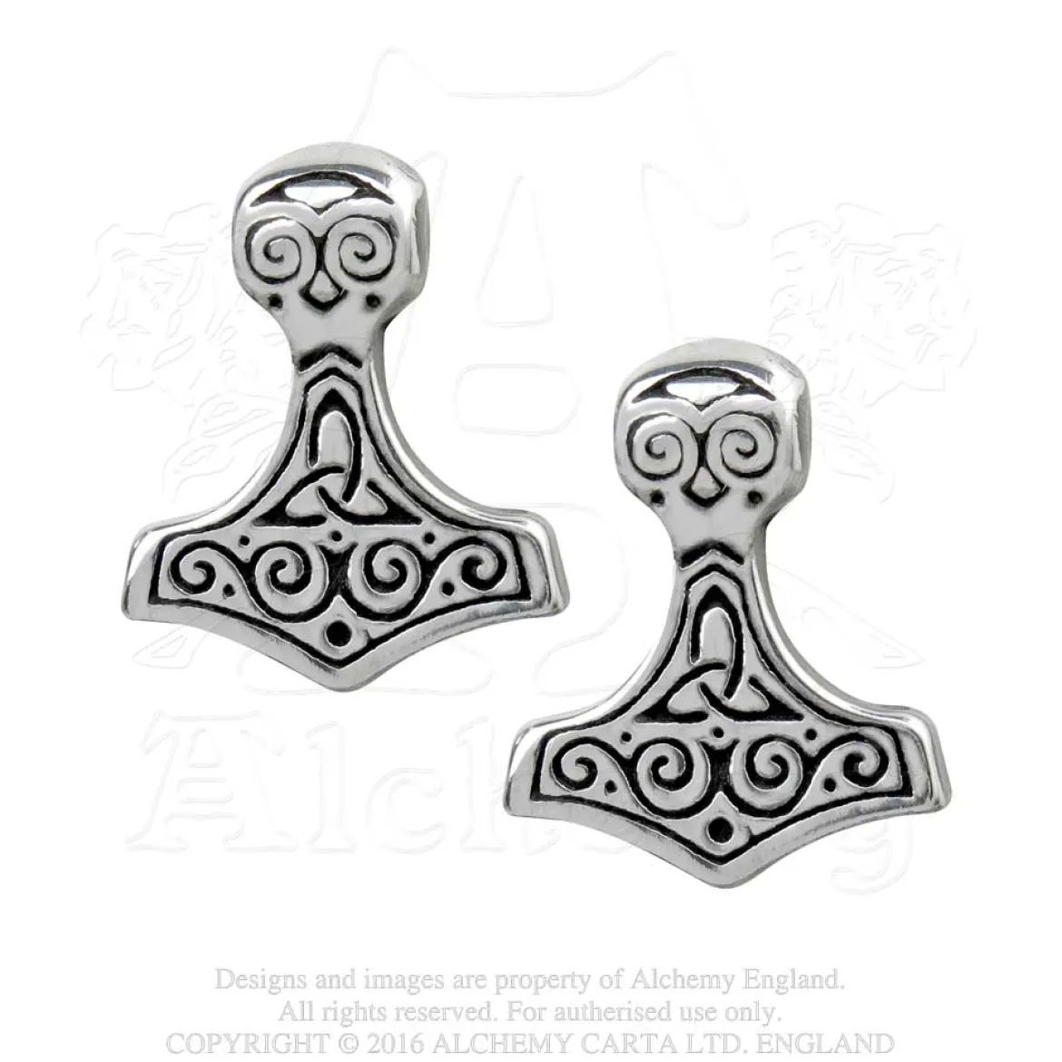 Alchemy Gothic Thor Hammer Studs - Korvakorut