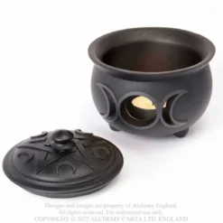 Alchemy Gothic Triple moon Cauldron pot -rasia
