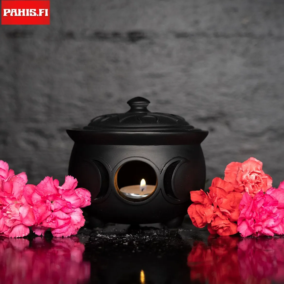 Alchemy Gothic Triple moon Cauldron pot -rasia