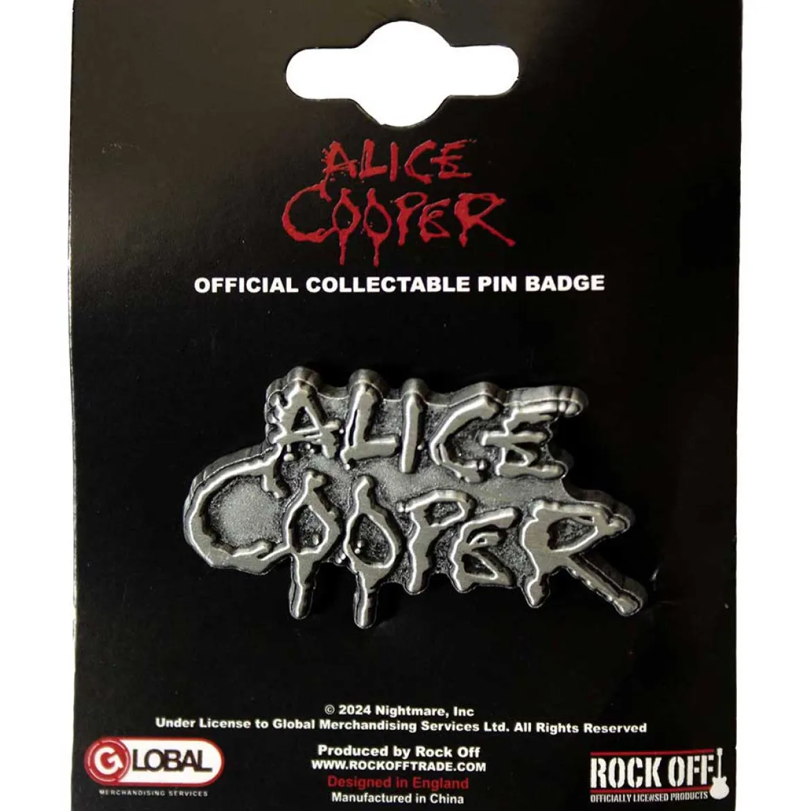 Alice Cooper: Dripping Logo Silver- Pinssi