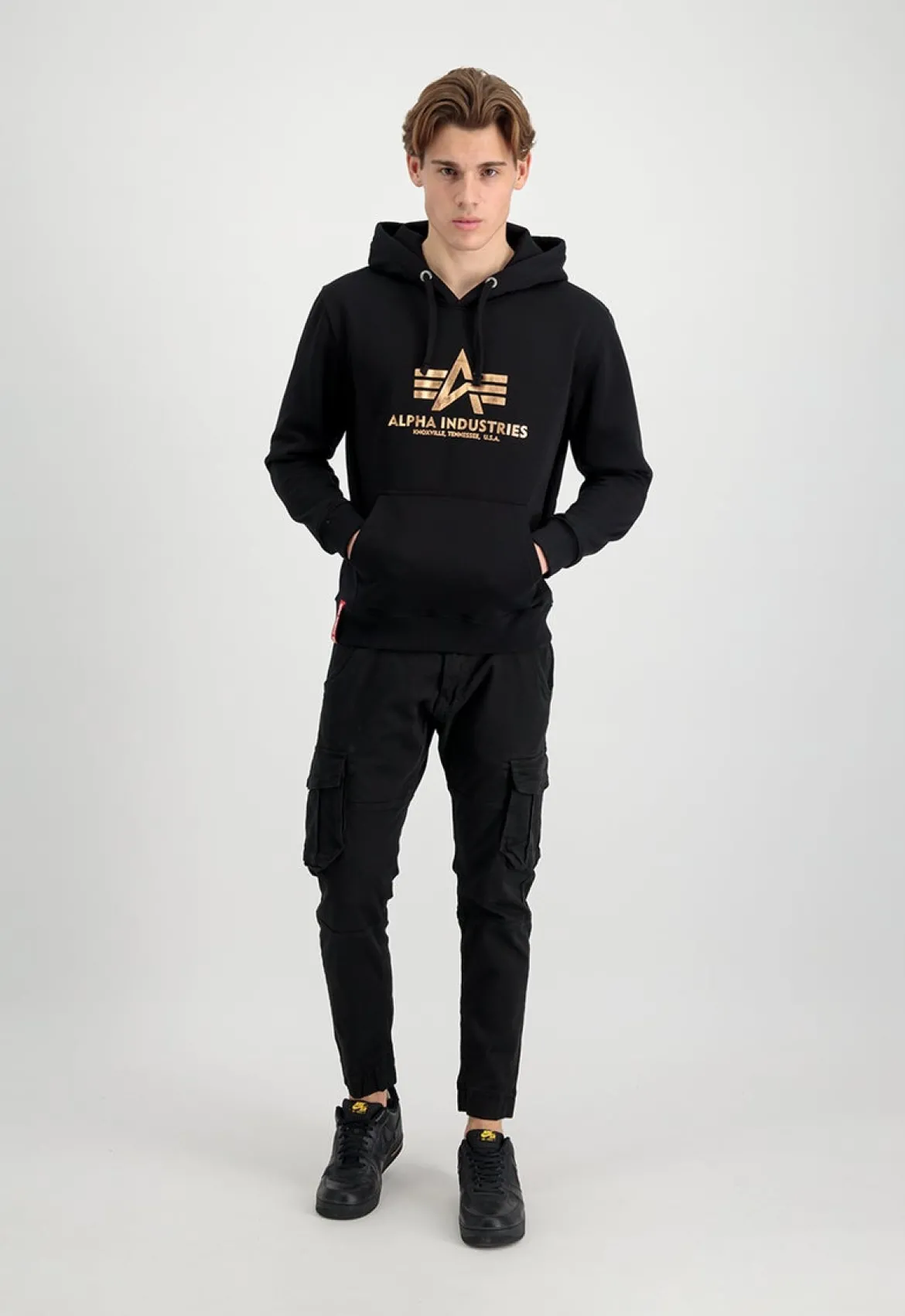 Alpha Industries Basic Foil Print - Huppari, musta-kulta