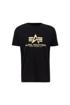 Alpha Industries Basic Foil Print - T-Paita, musta-kulta