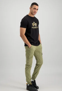 Alpha Industries Basic Foil Print - T-Paita, musta-kulta