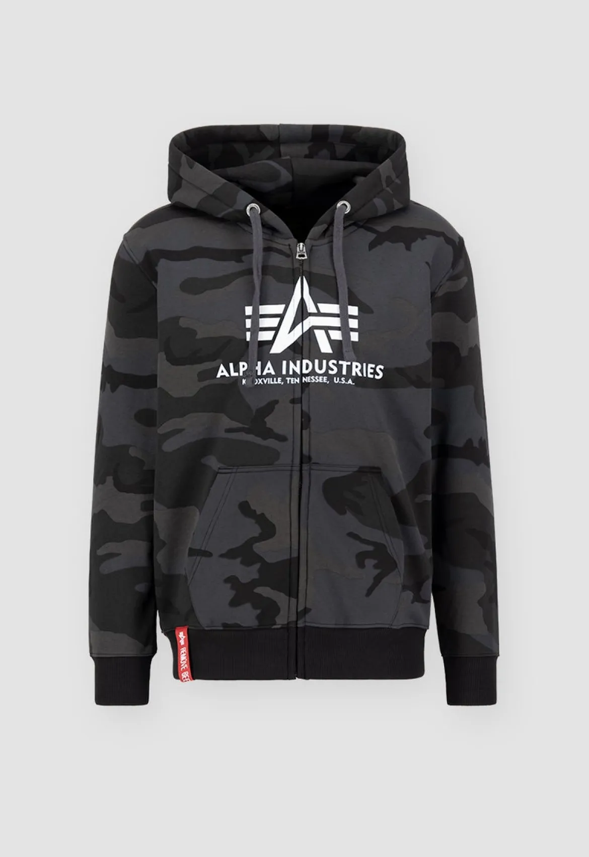 Alpha Industries Basic Zip Camo - Vetoketjuhuppari, black camo