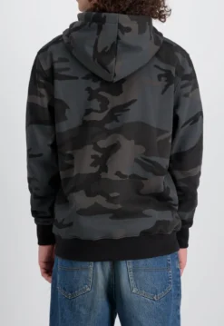 Alpha Industries Basic Zip Camo - Vetoketjuhuppari, black camo