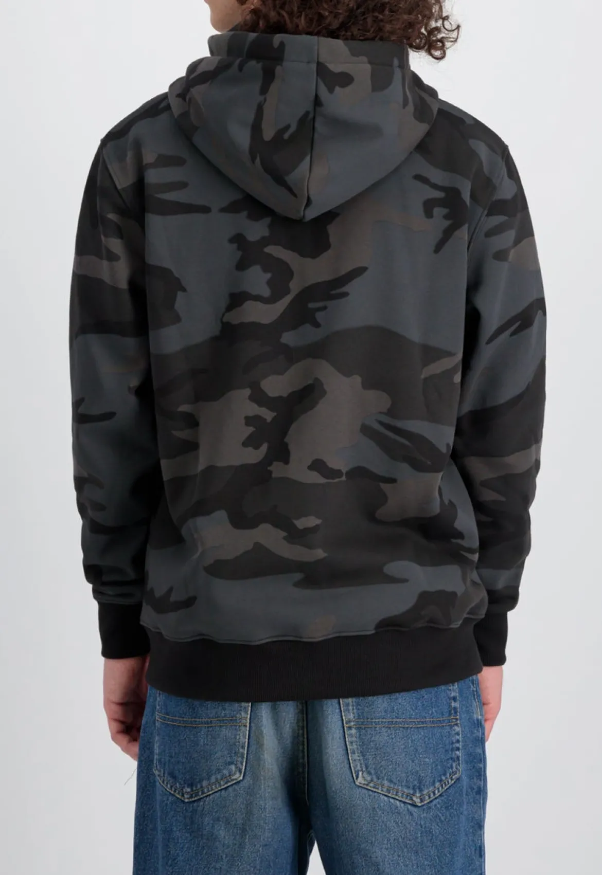 Alpha Industries Basic Zip Camo - Vetoketjuhuppari, black camo