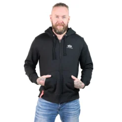 Alpha Industries Basic Zip SL - Vetoketjuhuppari, musta