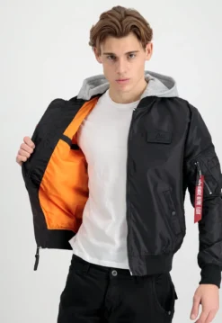 Alpha Industries MA-1 TT Back print - Pilottitakki hupulla