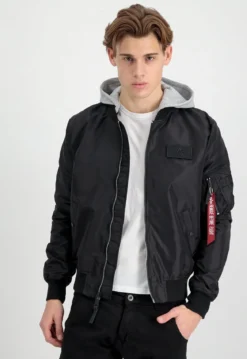 Alpha Industries MA-1 TT Back print - Pilottitakki hupulla