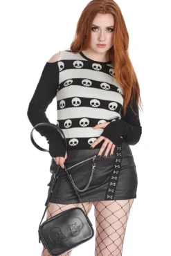 Banned Twin Skull - Crossbody laukku