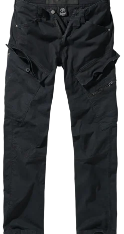 Brandit Adven Slim Fit - Reisitaskuhousut, mustat