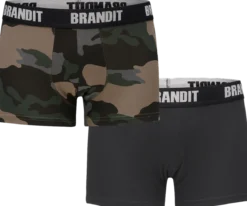 Brandit - Bokserit logolla, darkcamo/black