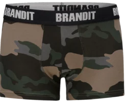 Brandit - Bokserit logolla, darkcamo/black