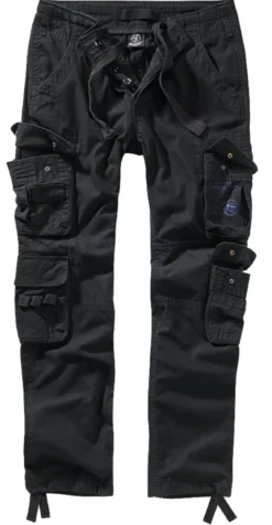 Brandit Pure Slim Fit - Reisitaskuhousut, black