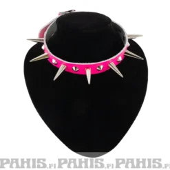 Bullet 69- Choker, Medium Cones Fluorescent Pink