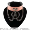 Bullet 69- Choker, Ring and chain Baby Pink
