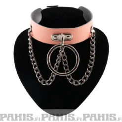 Bullet 69- Choker, Ring and chain Baby Pink