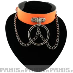 Bullet 69- Choker, Ring and chain Fluorescent Orange
