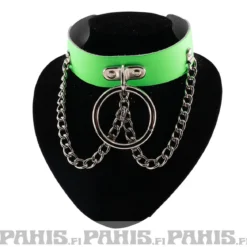 Bullet 69- Choker, Ring and chain Fluorescent Green