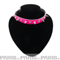 Bullet 69- Choker, Small Cones Fluorescent Pink