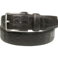 Bullet69 Croc pattern - Nahkavyö, tummanruskea