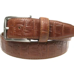 Bullet69 Croc pattern - Nahkavyö, vaaleanruskea