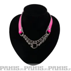 Bullet 69Double Hanging Chain - Choker, Fluorescent Pink