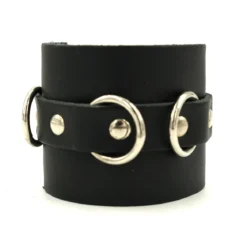 Bullet69 Leather strip with metal rings - Niittiranneke