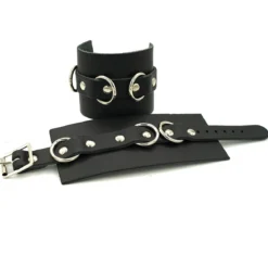 Bullet69 Leather strip with metal rings - Niittiranneke