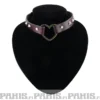 Bullet 69Row Conical with Heart - Choker, Burgundy