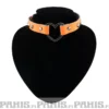 Bullet 69Row Conical with Heart - Choker, Fluorescent Patent Orange