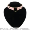 Bullet 69Row Conical with Heart - Choker, Baby Pink