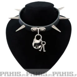 Bullet 69 1row medium cone spike and padlock - Choker