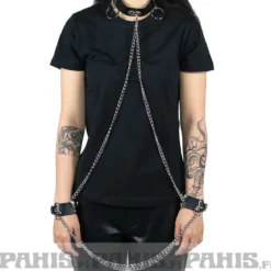 Bullet69 2 row plain with rings - Choker & Käsiraudat