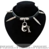 Bullet 69 1row small, medium and large large spike and padlock - Choker