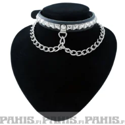 Bullet 691row small pyramid and chain - Choker