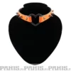 Bullet 69Row Spike with Heart - Choker,Fluorescent Patent Orange