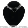 Bullet 69Row Spike with Heart - Choker, Black