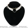 Bullet 69Row Spike with Heart - Choker, Cracked White