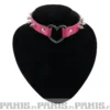 Bullet 69Row Spike with Heart - Choker,Fuscia
