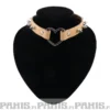 Bullet 69Row Spike with Heart - Choker, Beige
