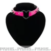 Bullet 69Row Spike with Heart - Choker,Fluorescent Pink