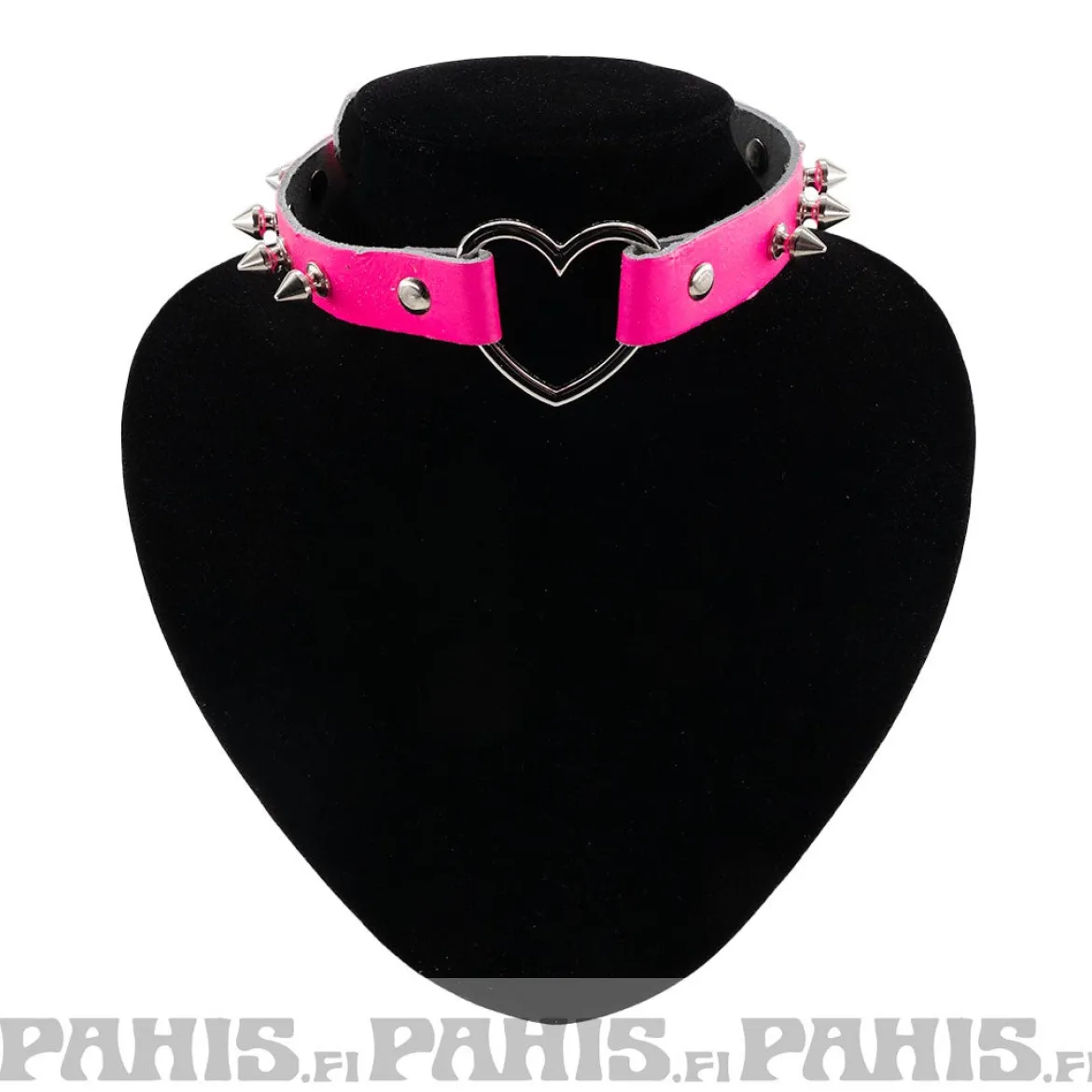 Bullet 69Row Spike with Heart - Choker,Fluorescent Pink