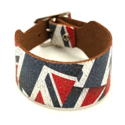 Bullet69 2 row union jack - Nahkaranneke