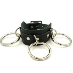 Bullet69 2 row with rings - Nahkaranneke